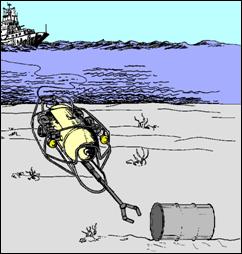 En ROV med manipulatorarm