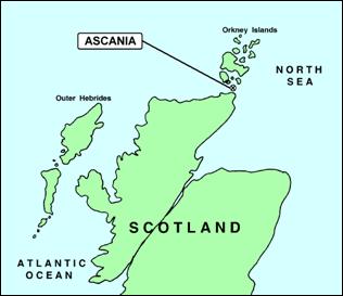 Ascanias position i sundet Pentland Firth